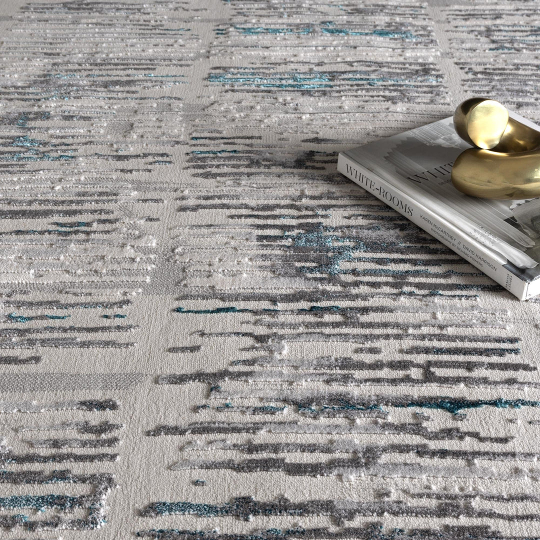 V002: Vestige Abstract Grey Blue Rug