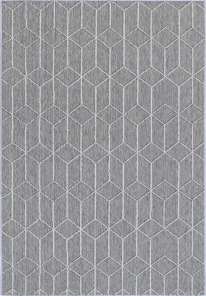 Vanuatu Sikua Grey Geometric Flatweave Rug