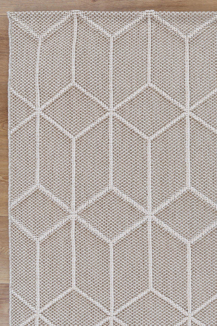 Vanuatu Maemae Beige Geometric Flatweave Rug