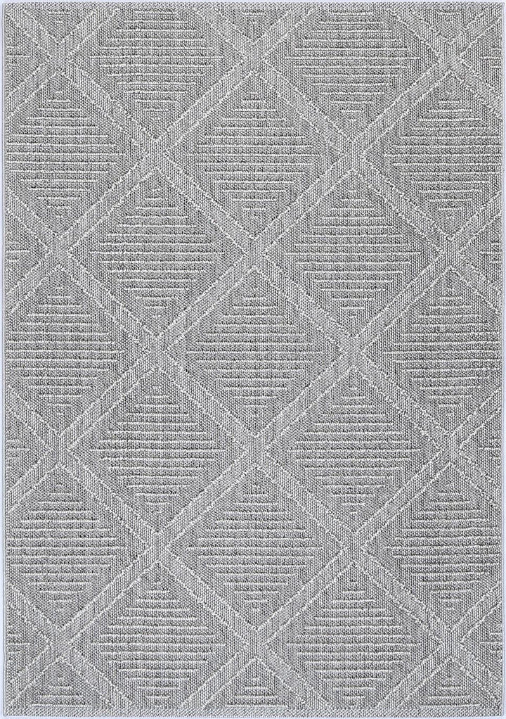 Vanuatu Vouza Grey Geometric Flatweave Rug