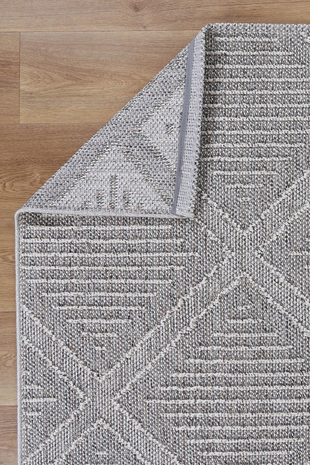 Vanuatu Vouza Grey Geometric Flatweave Rug