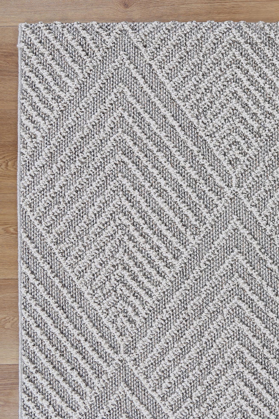 Vanuatu Kini Grey Geometric Flatweave Rug