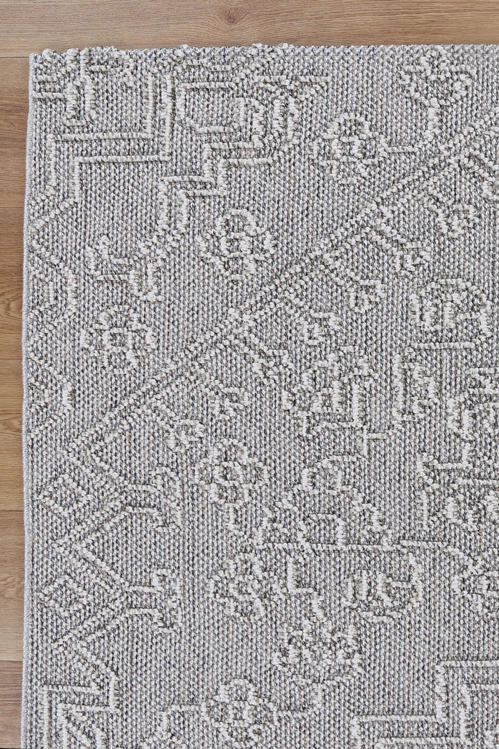 Vanuatu Nori Grey Tribal Flatweave Rug