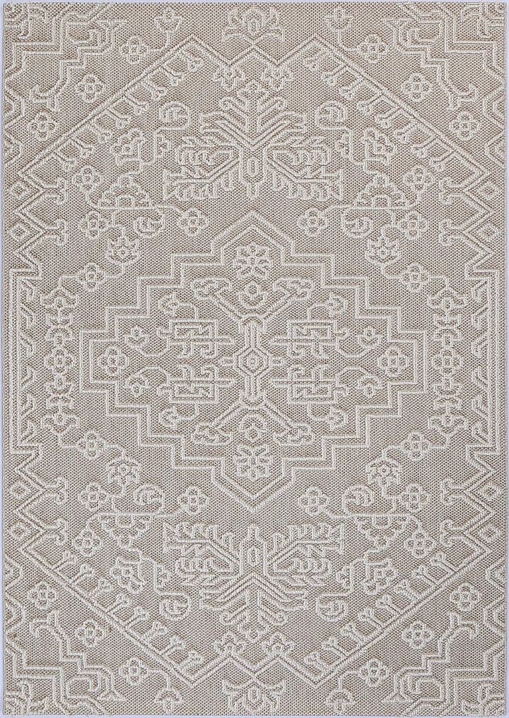 Vanuatu Waita Beige Tribal Flatweave Rug