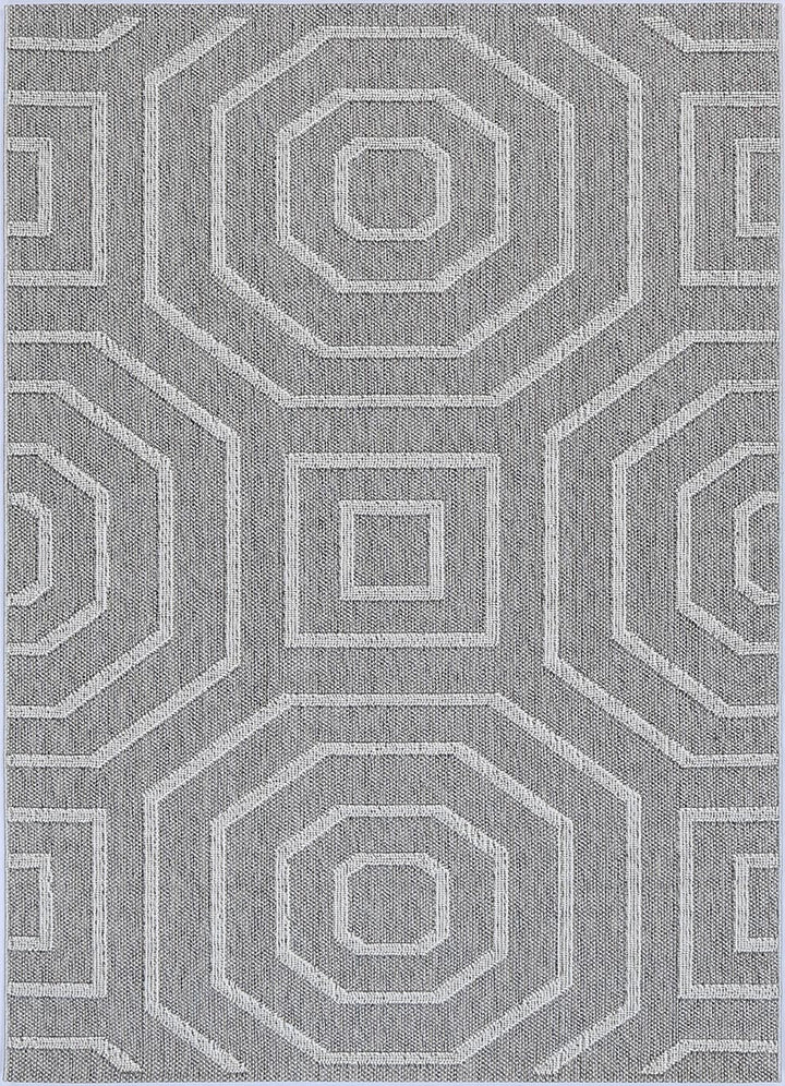 Vanuatu Devesi Grey Geometric Flatweave Rug