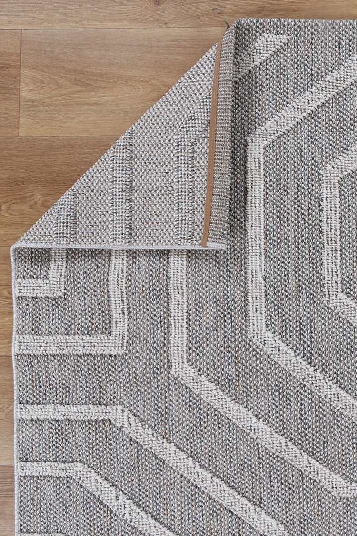 Vanuatu Devesi Grey Geometric Flatweave Rug