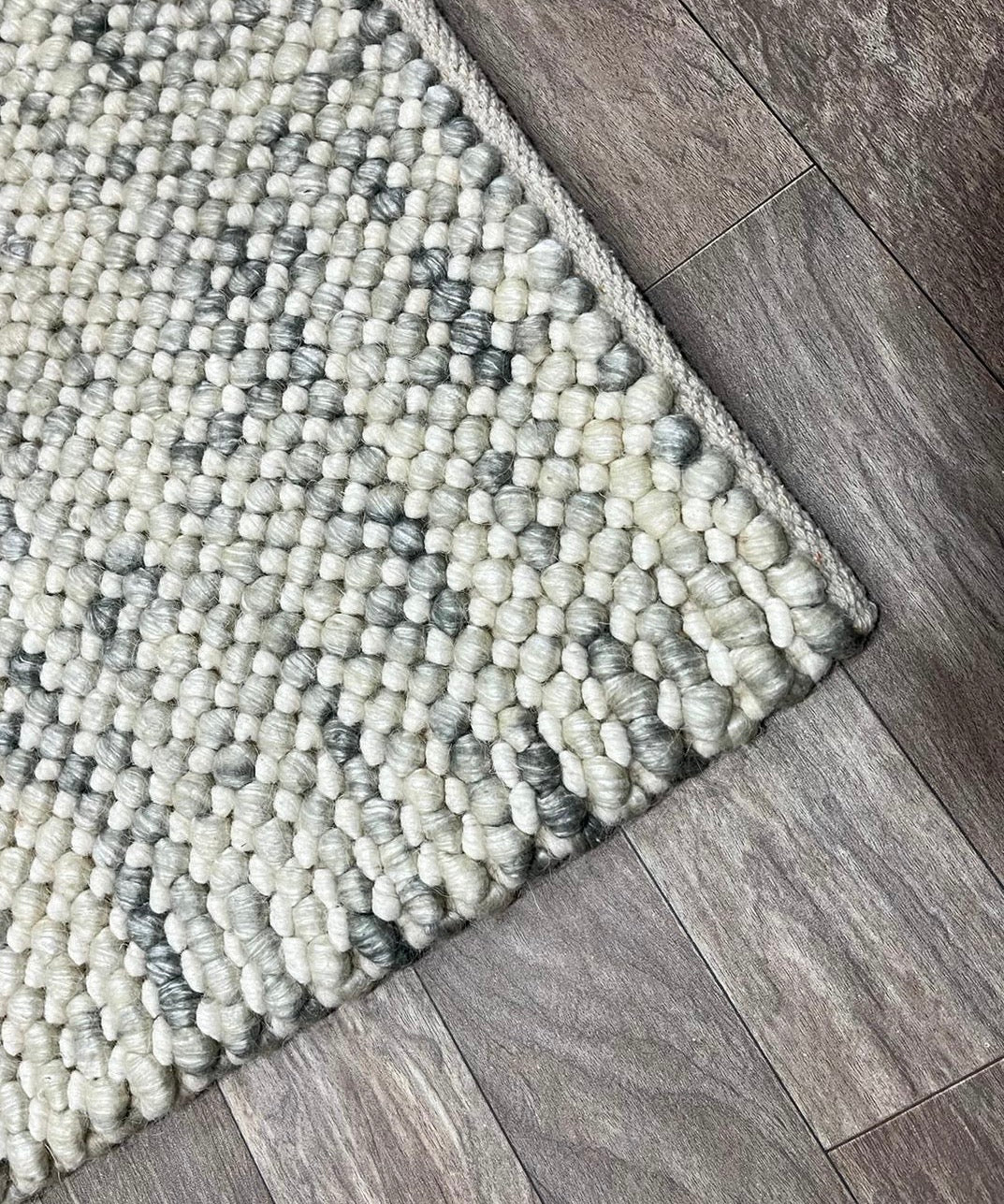 Pebbles Frosted Stone Hand Woven Wool Rug