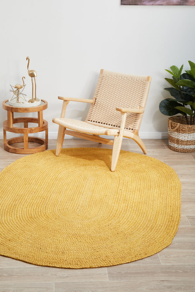 Bondi Yellow Oval Rug