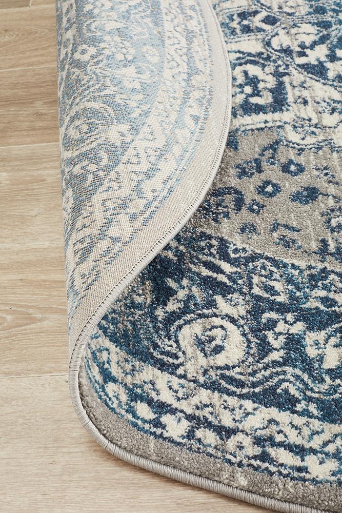 Babylon 207 Blue Round Rug