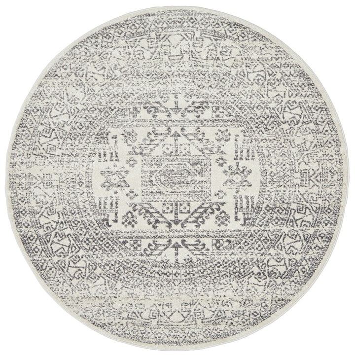 Chrome Addison Silver Round Rug