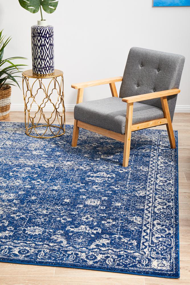 Evoke Oasis Navy Transitional Rug