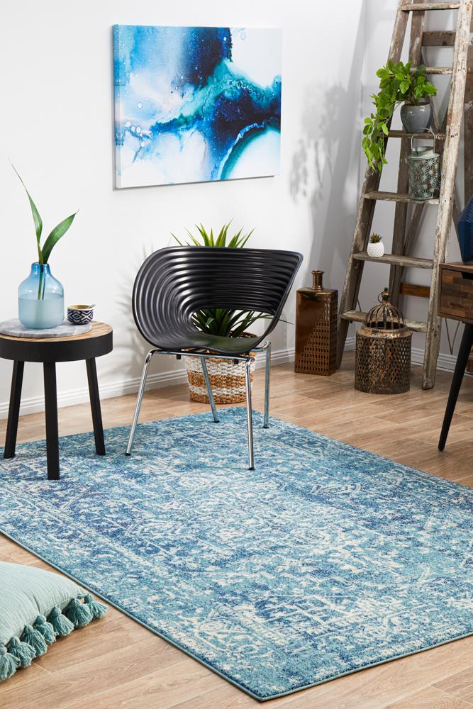 Evoke Muse Blue Transitional Rug