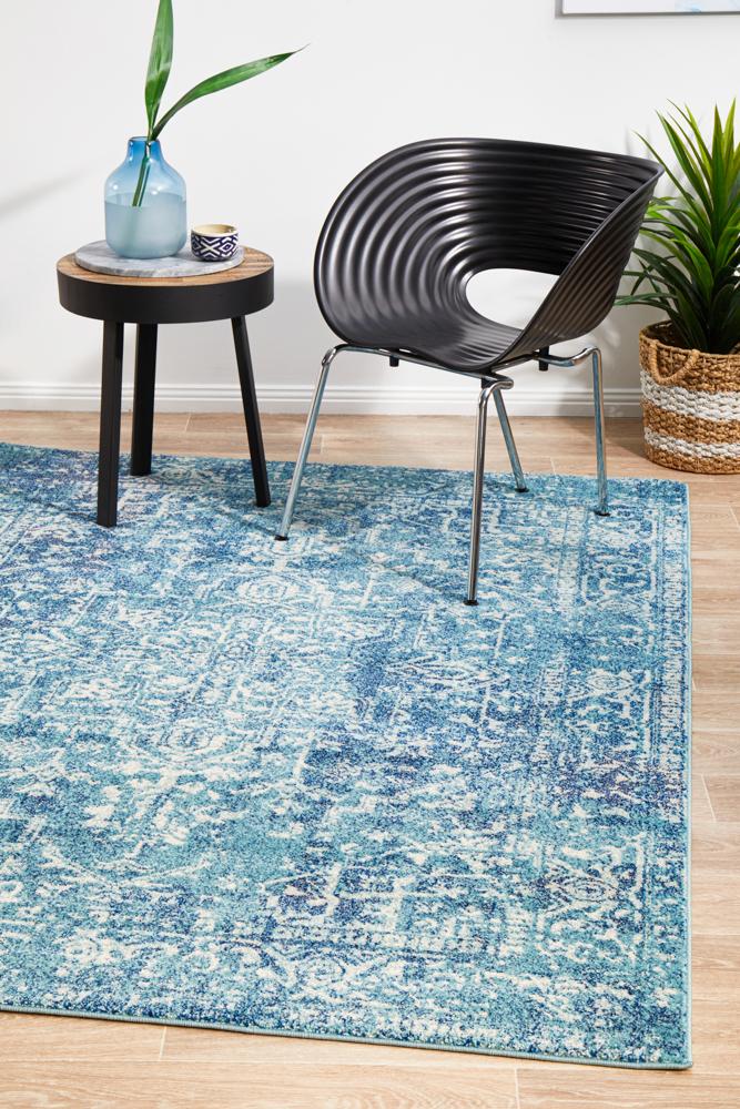 Evoke Muse Blue Transitional Rug