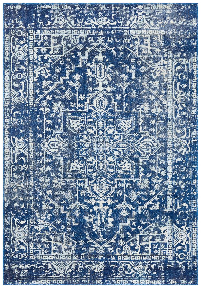 Evoke Contrast Navy Transitional Rug