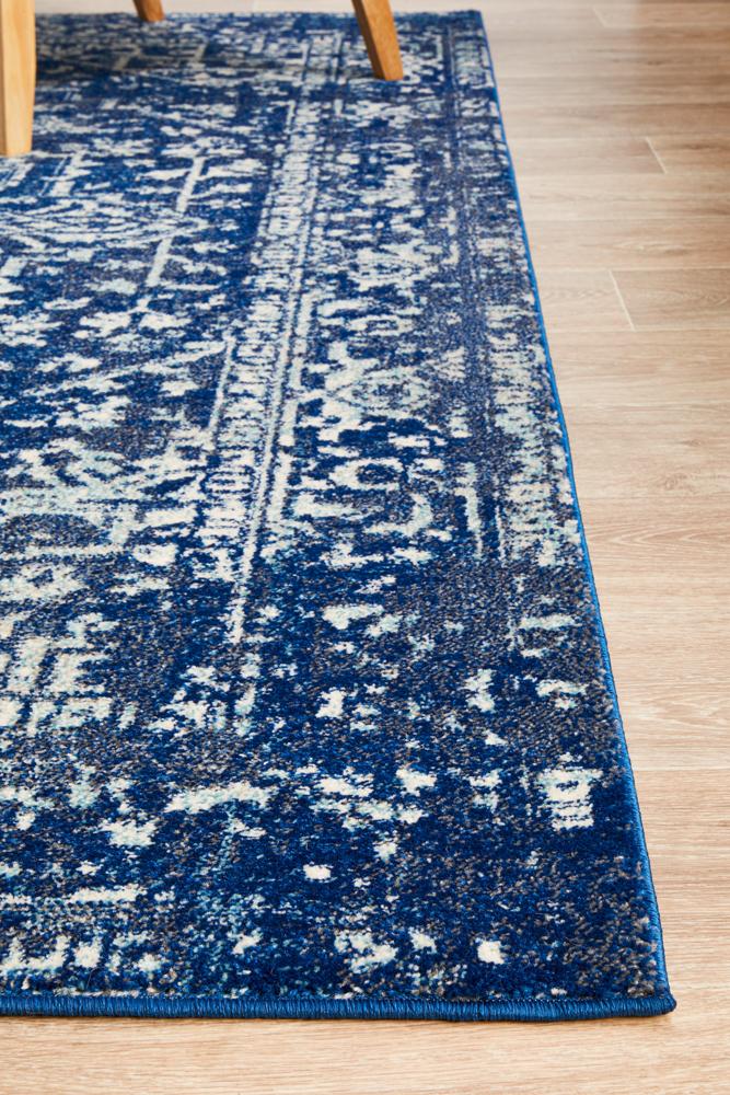 Evoke Contrast Navy Transitional Rug