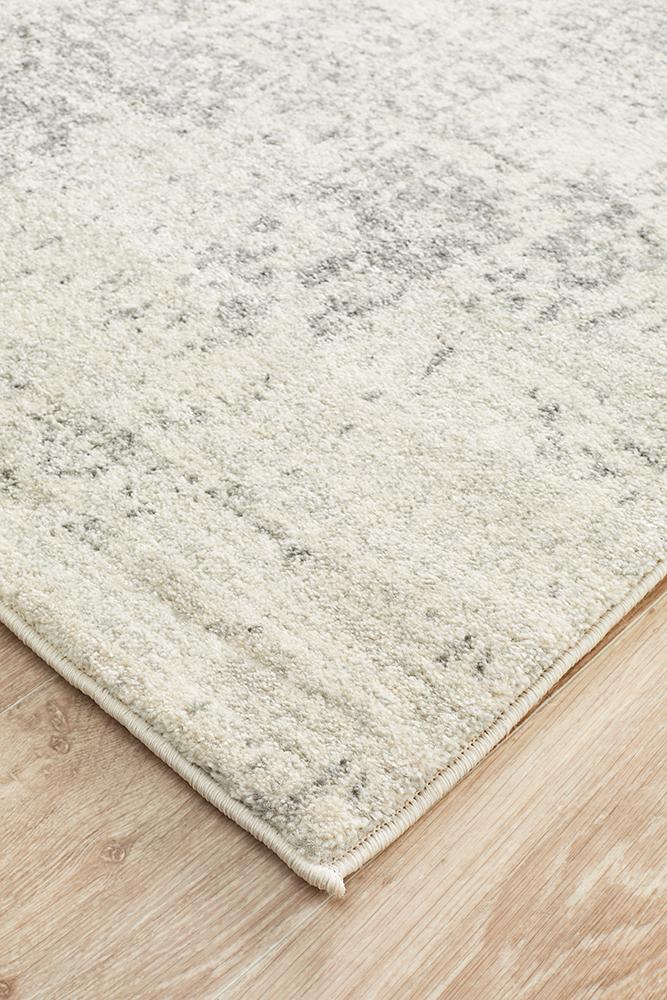 Evoke Dream White Silver Transitional Runner Rug