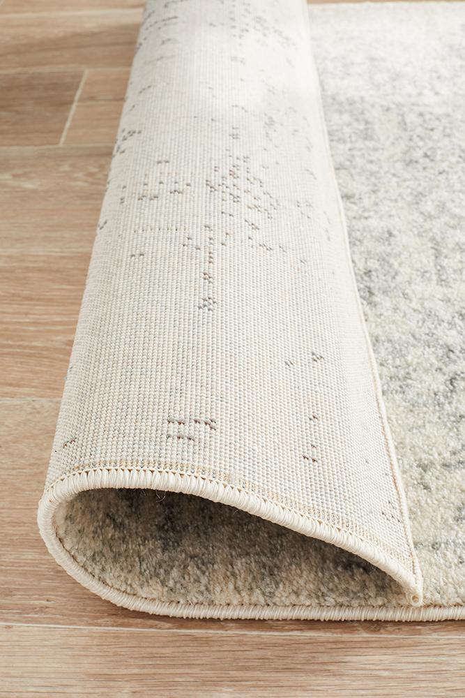 Evoke Dream White Silver Transitional Runner Rug