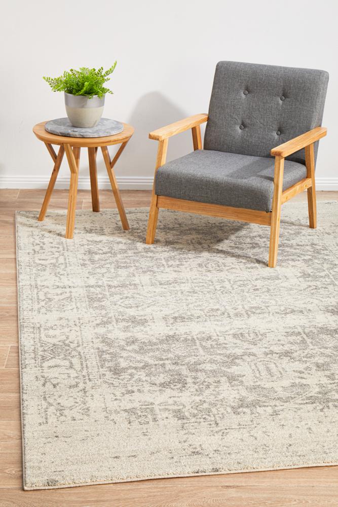 Day Dream White Silver Transitional Rug