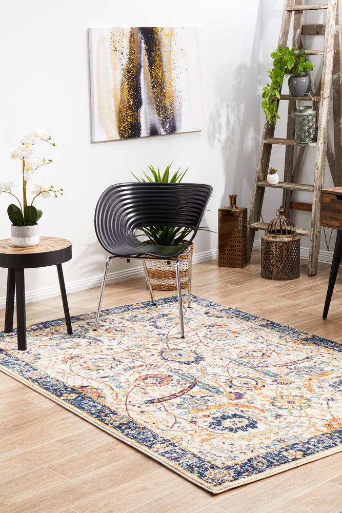 Evoke Peacock Ivory Transitional Rug