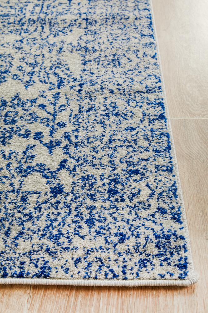 Evoke Frost Blue Transitional Runner Rug