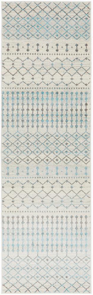 Evoke Slate White Transitional Runner Rug