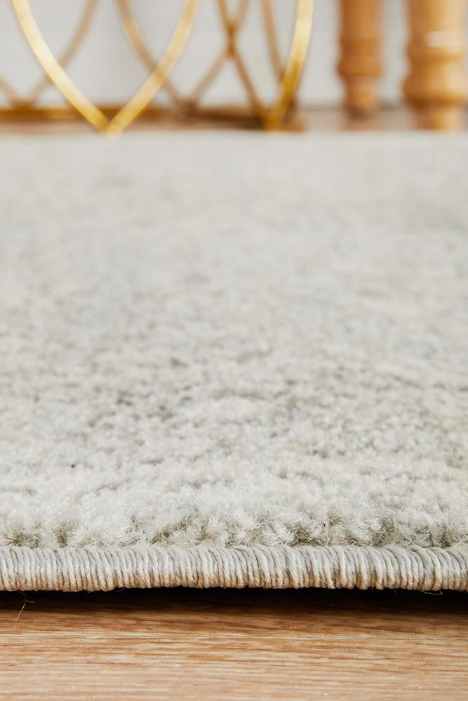 Evoke Silver Flower Transitional Runner Rug