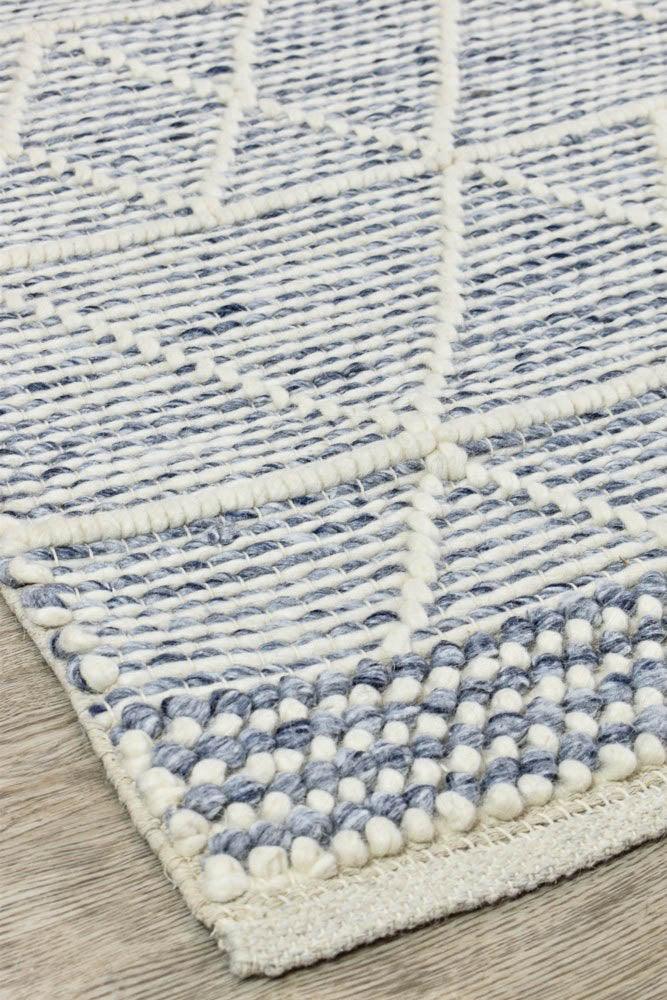 Albona Blue White Wool Rug - All Modern Design