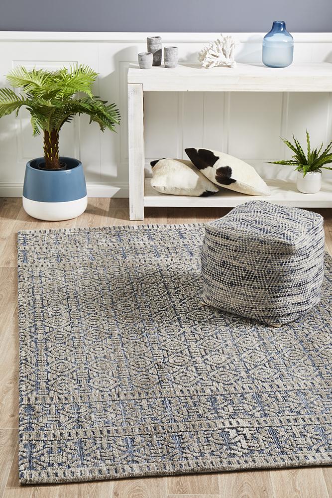 Levi Miriam Navy Grey Rug