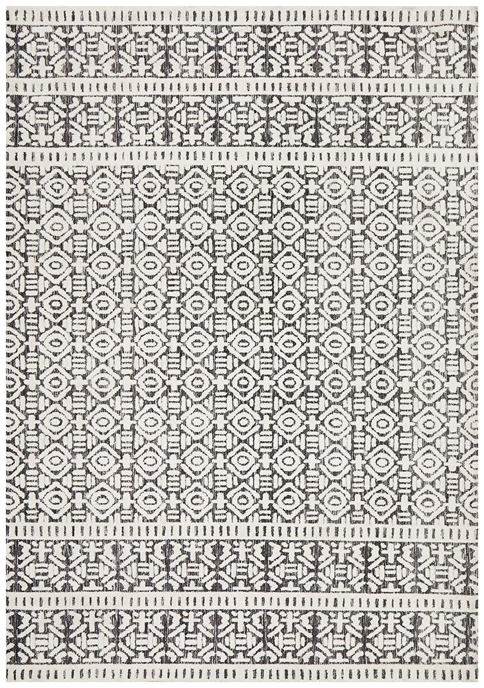 Levi Adonis Ivory Black Rug