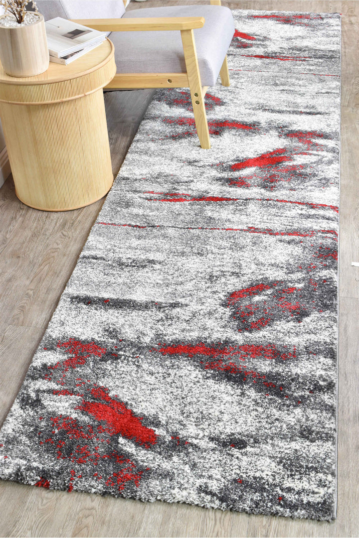 Dahlia 176 Grey Red Rug