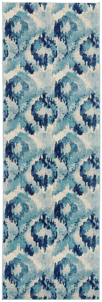 Mirage Lesley Whimsical Blue Runner Rug