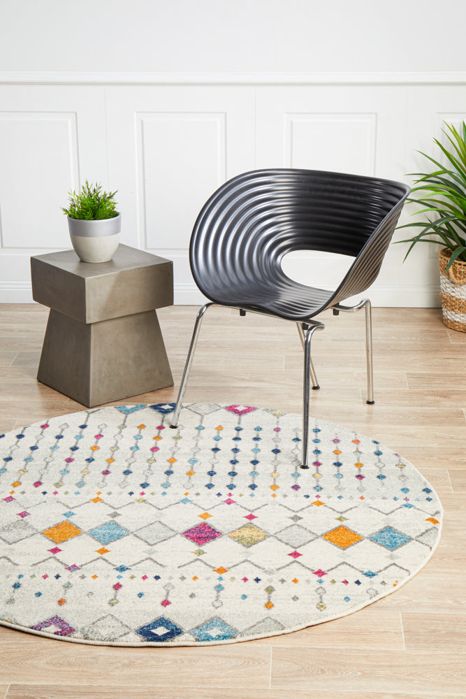 Mirage Peggy Tribal Morrocan Style Multi Round Rug