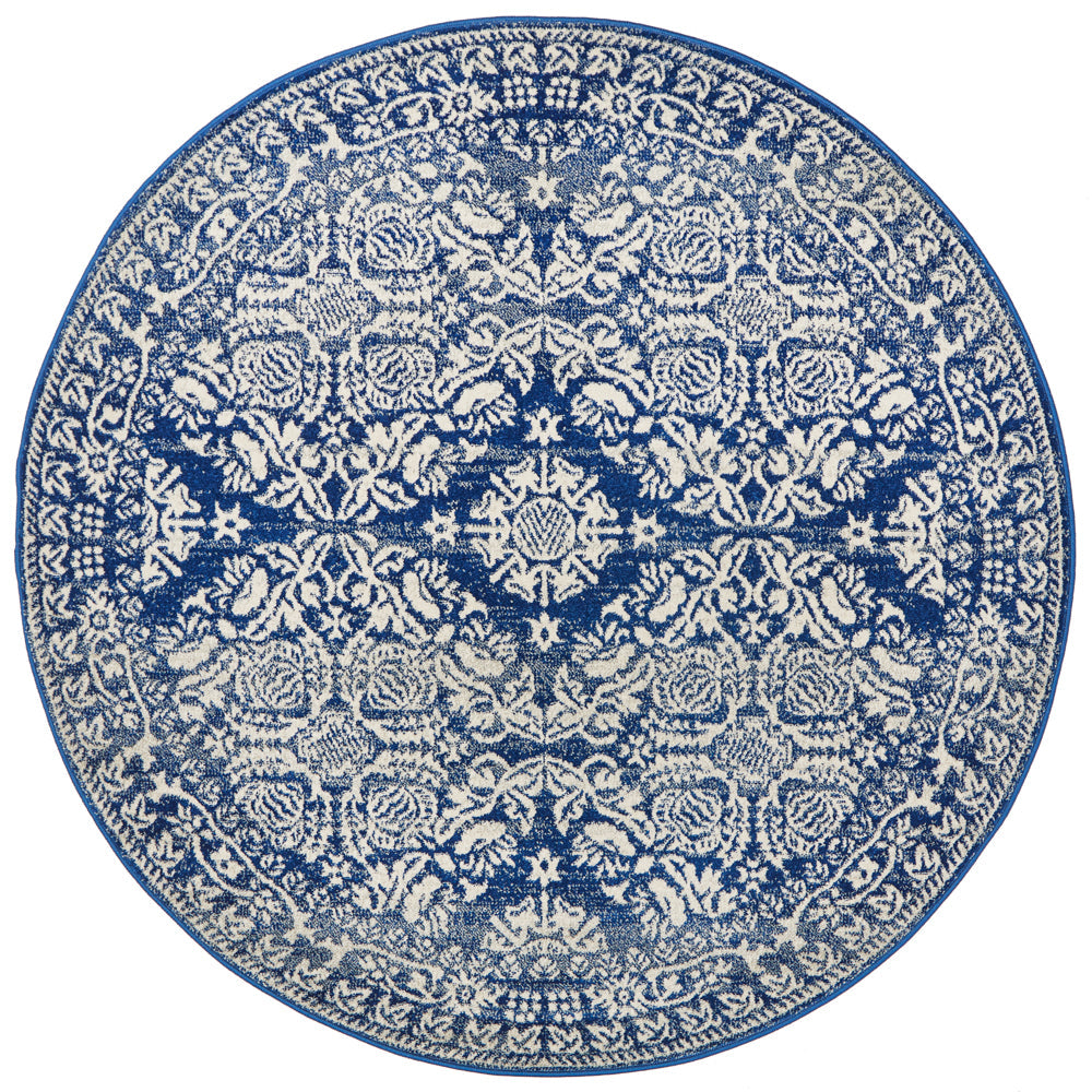 Mirage Gwyneth Stunning Transitional Navy Round Rug