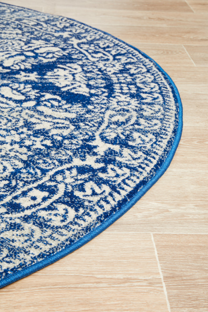 Mirage Gwyneth Stunning Transitional Navy Round Rug