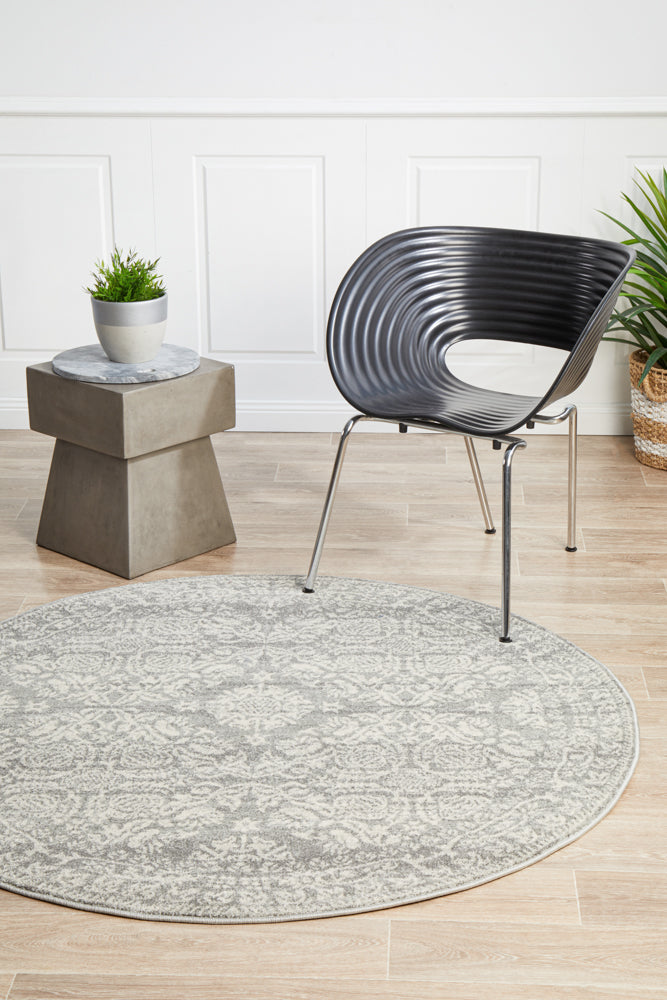 Mirage Gwyneth Stunning Transitional Silver Round Rug