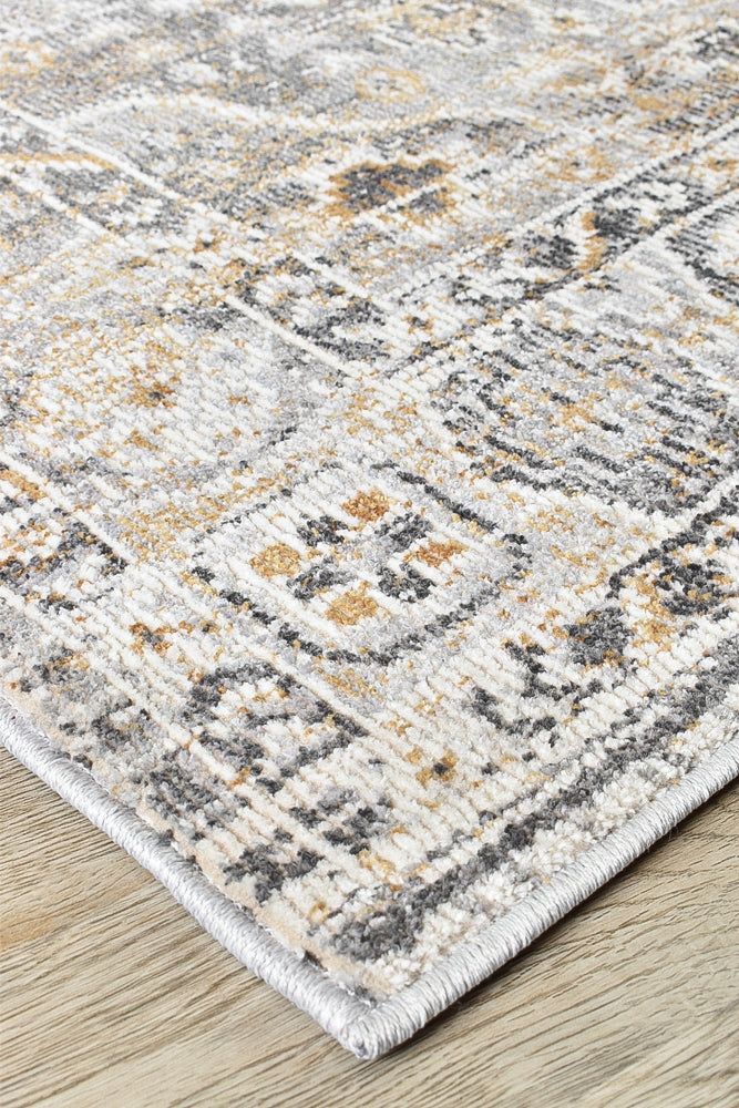 Medina Grey Mustard Rug 0320C