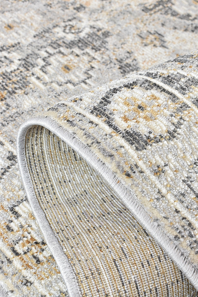 Medina Grey Mustard Runner Rug 0320C