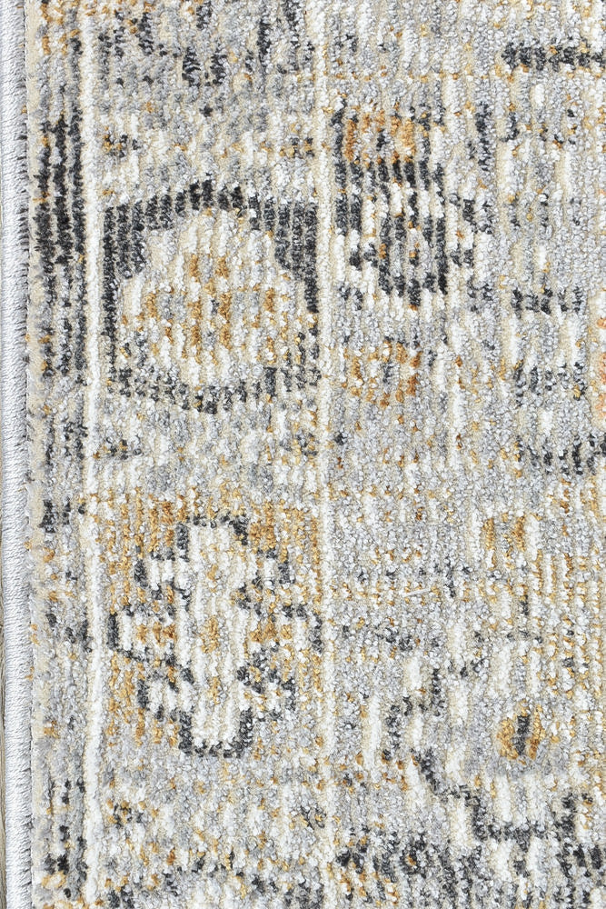 Medina Grey Mustard Runner Rug 0320C