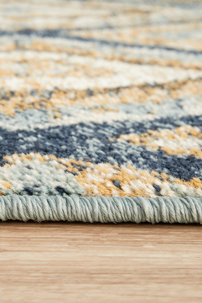 Oxford Contrast Blue Runner Rug