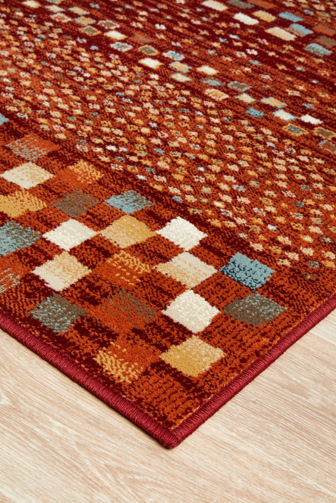 Oxford Squares Rust Rug