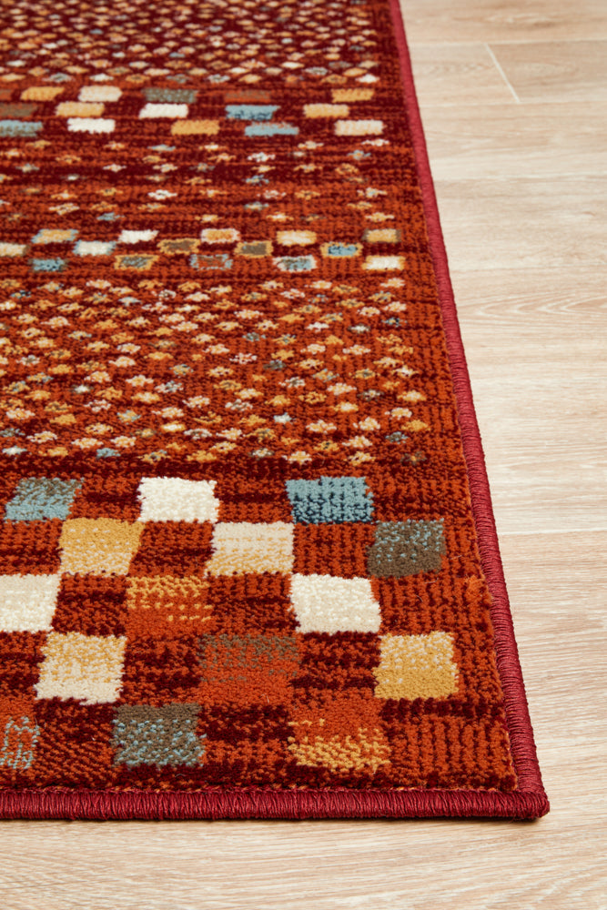 Oxford Squares Rust Rug