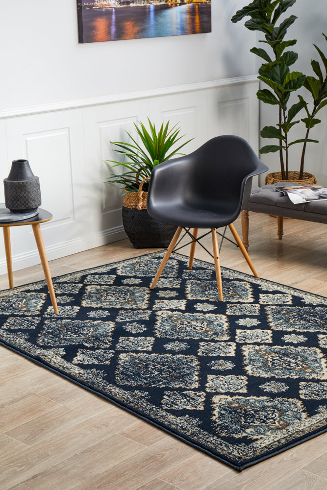 Oxford Timeline Navy Rug