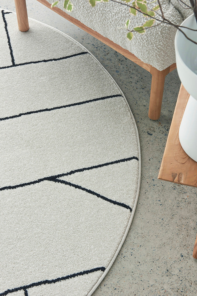 Paradise Fleur White Round Rug