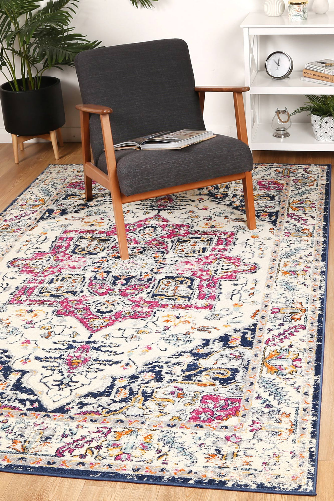 Palermo Nicosia Navy & Pink Transitional Rug