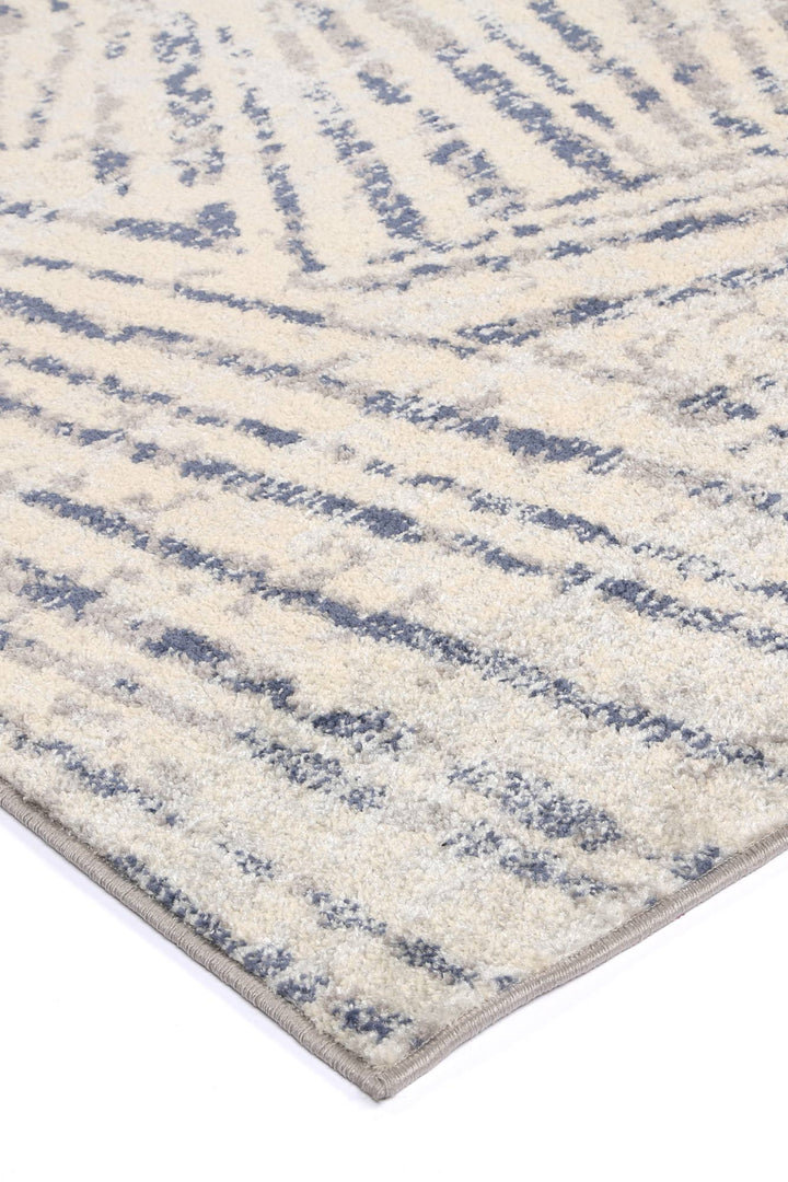 Palermo Ferraro  Ivory & Blue Geometric Rug