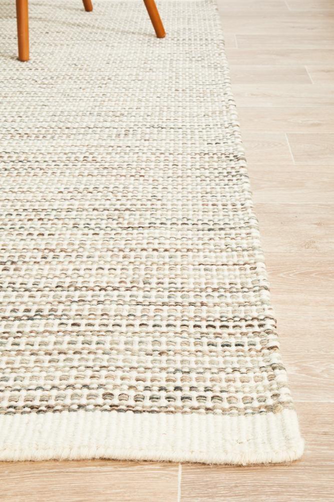 Natural Pure Wool  flatweave FLoor Rug - All Modern Design