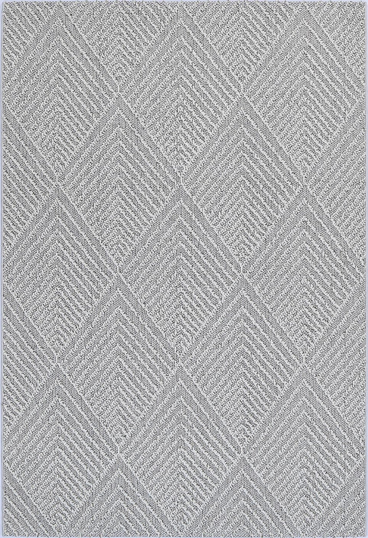 Port Villa Kini Grey Geometric Flatweave Rug