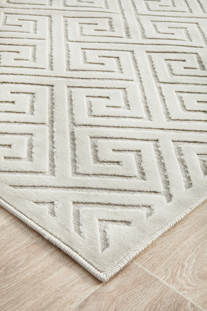 York Alice Natural White Runner Rug